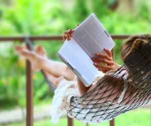 a woman holding a book